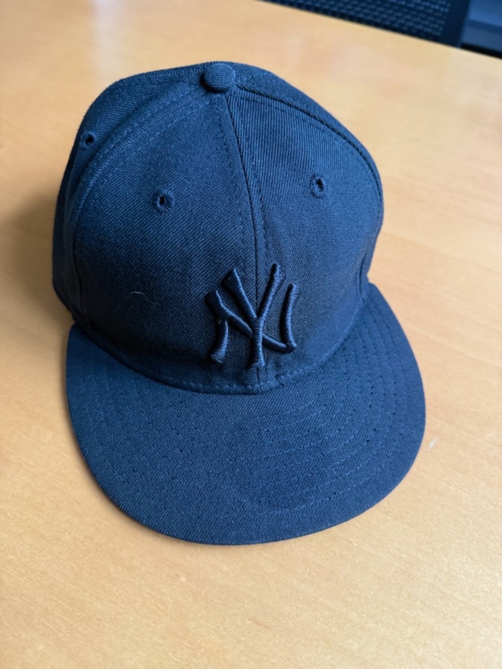 Made in USA New York Yankees Blackout New Era 59Fifty 7 3/8 wool baseball cap